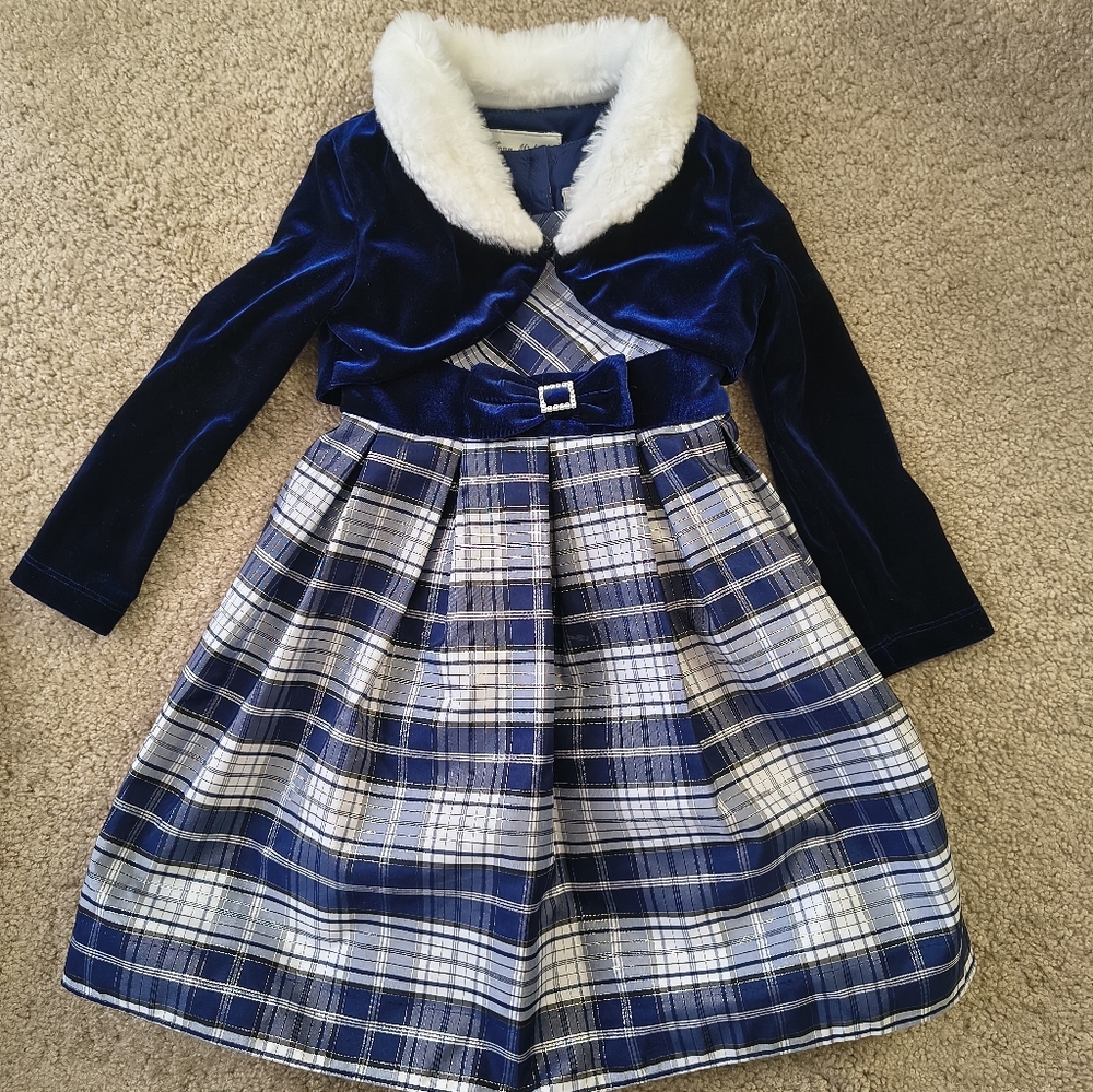 Toddler Blue Plaid Dress